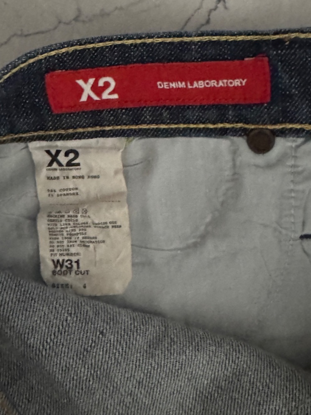 X2 Denim Laboratory Crop Double Cuffed Bootcut  Rhinestone Jeans Size 31 - Picture 8 of 10